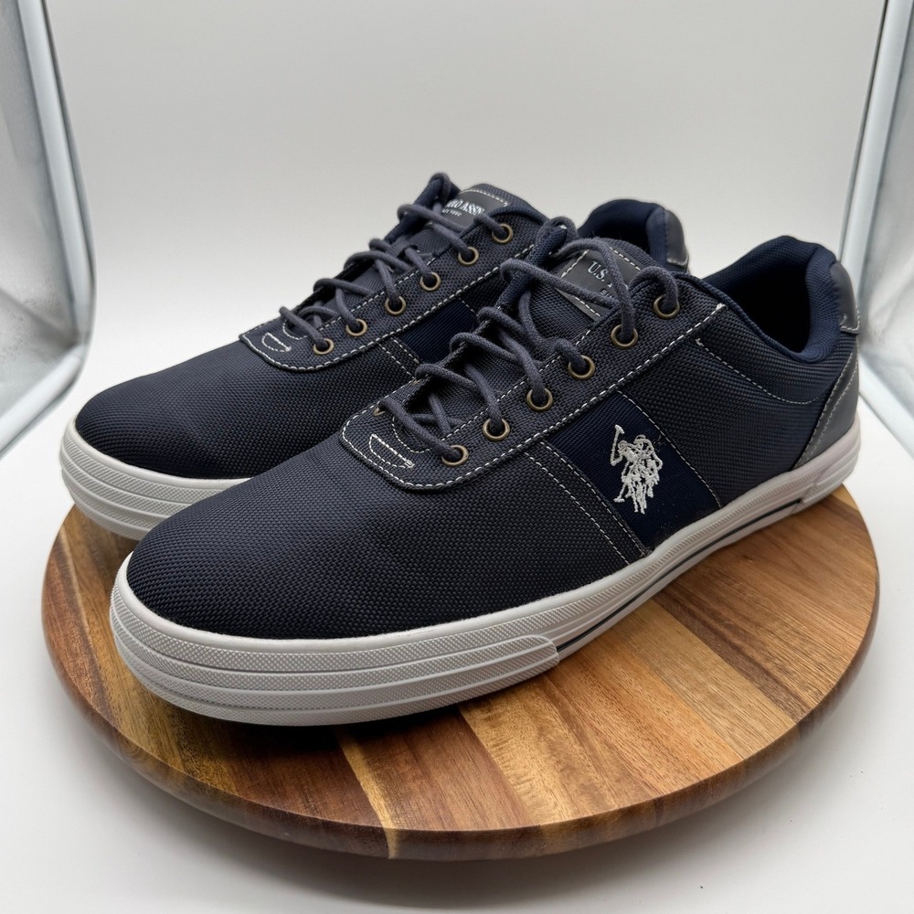 US Polo Assn Helm Men's‎ 13M Navy Blue Textile Low Top Sneakers  0858